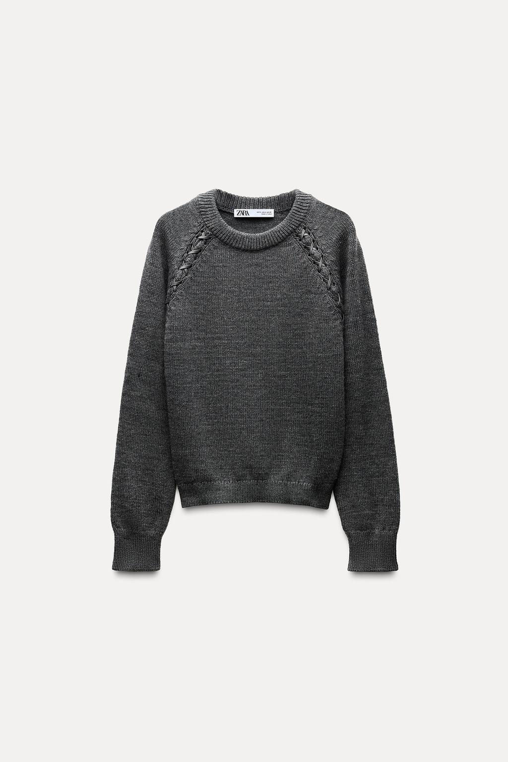 KNIT SWEATER WITH SHOULDER STRAPS - Zara фото 5