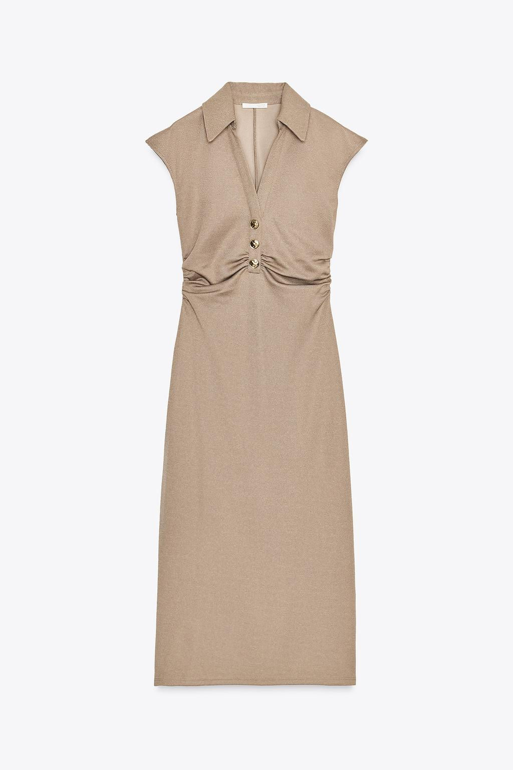 MIDI POLO COLLAR DRESS - Zara фото 6