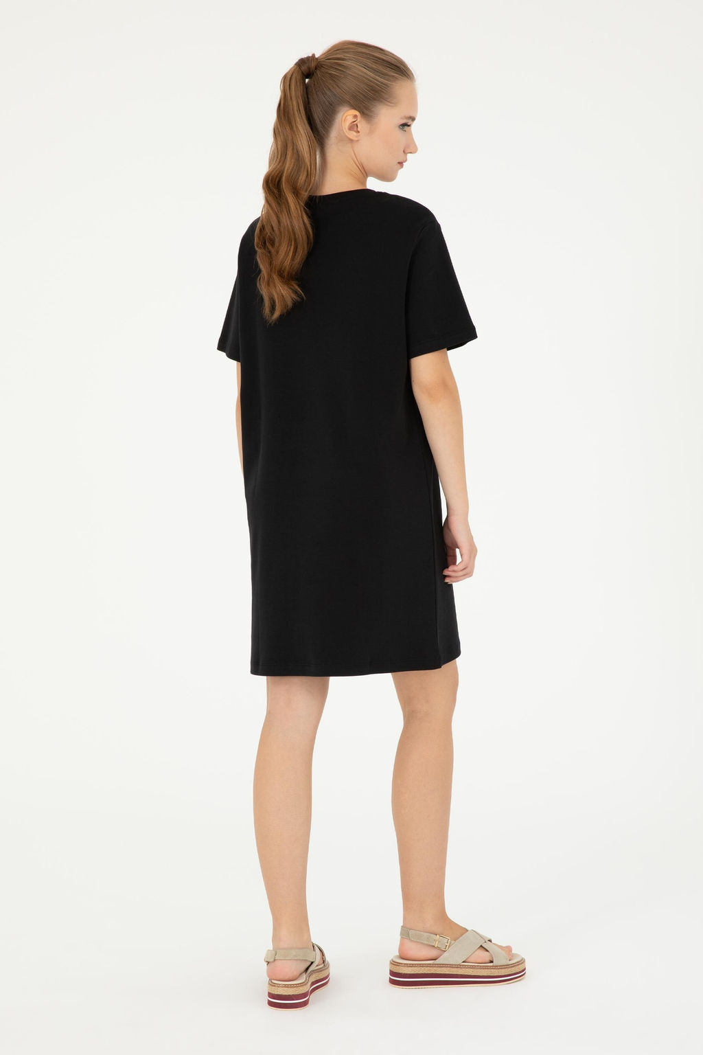 Женское черное трикотажное платье - U.s. polo assn фото 4