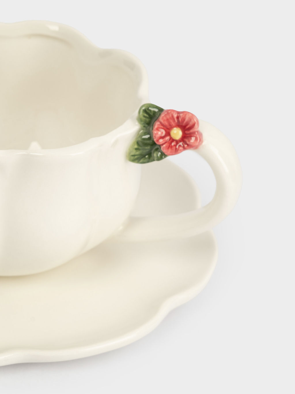 Пара чайная, 1 перс, 2 пр, 360 мл, керамика, молочная, Цветок, Gentle flower