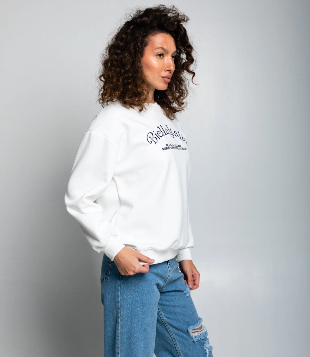 Свитшот #КТ1709, белый