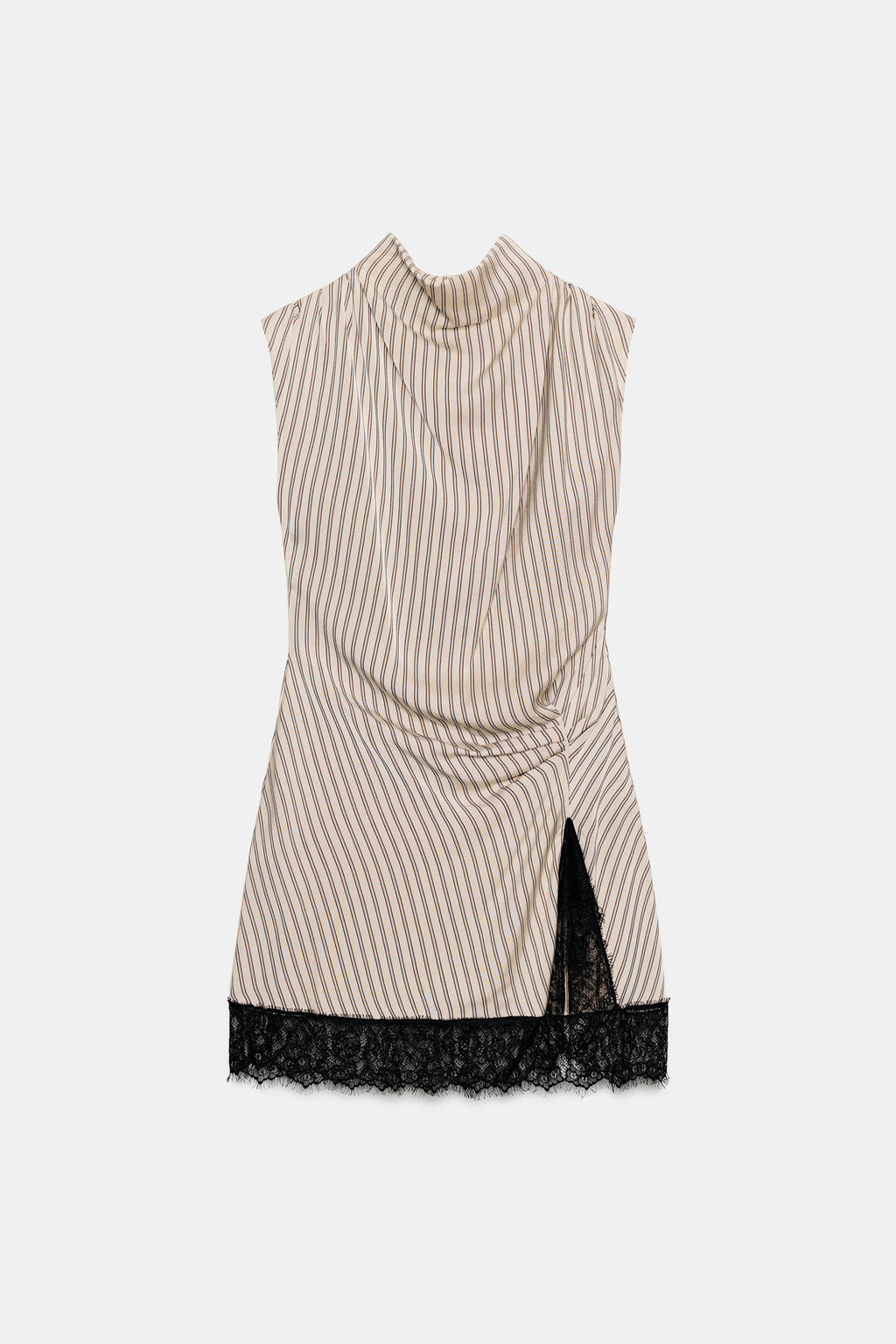 VESTIDO MINI RAYAS ENCAJE / Rosa - Zara фото 8