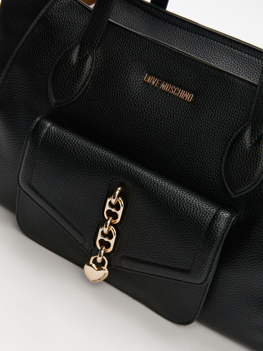 Женский тоут LOVE MOSCHINO CHAIN DETAIL CROCO Артикул 4192252, черный  фото 2