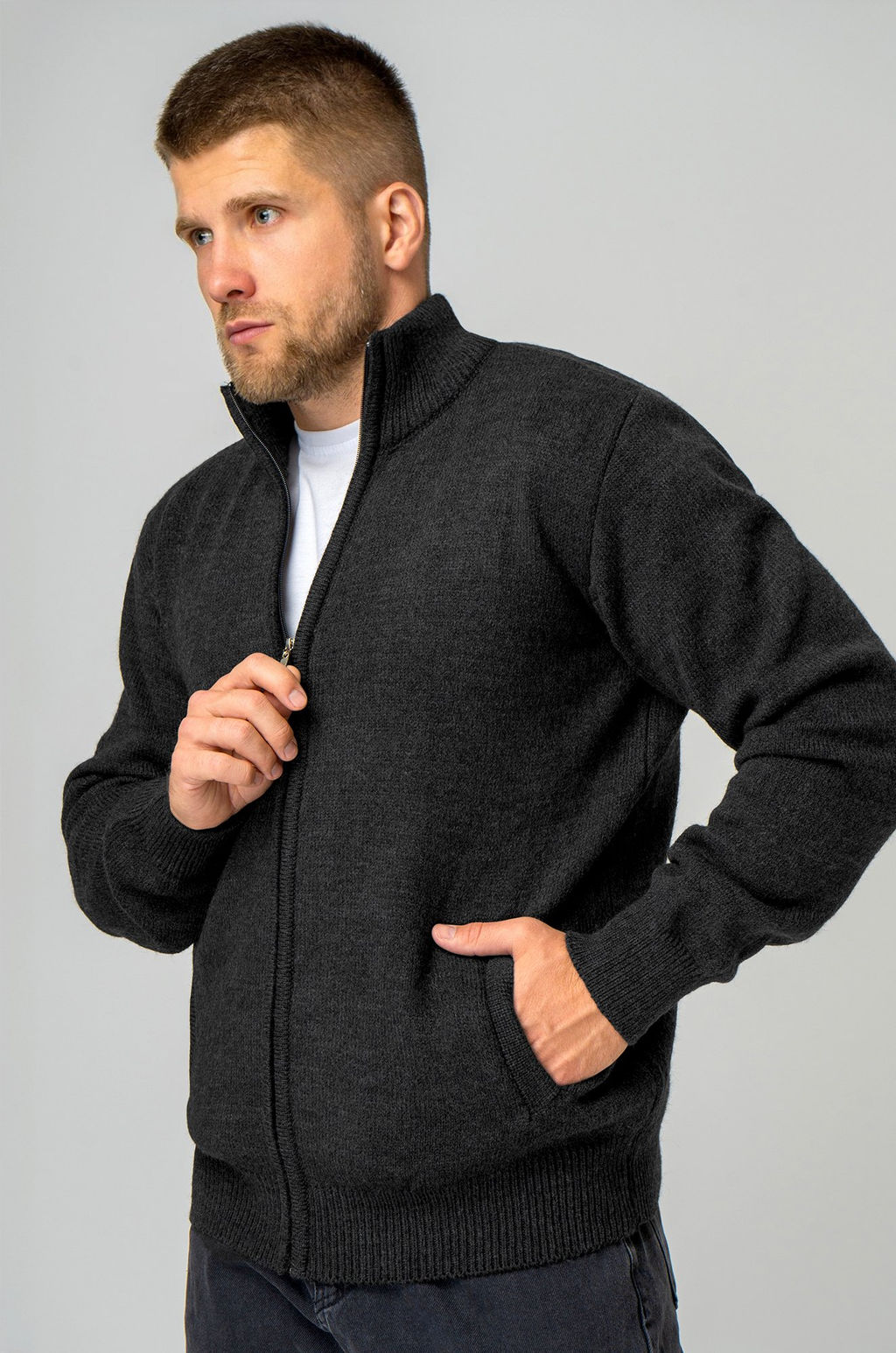 Мужской свитер на молнии Happyfox - Happy fox фото 10