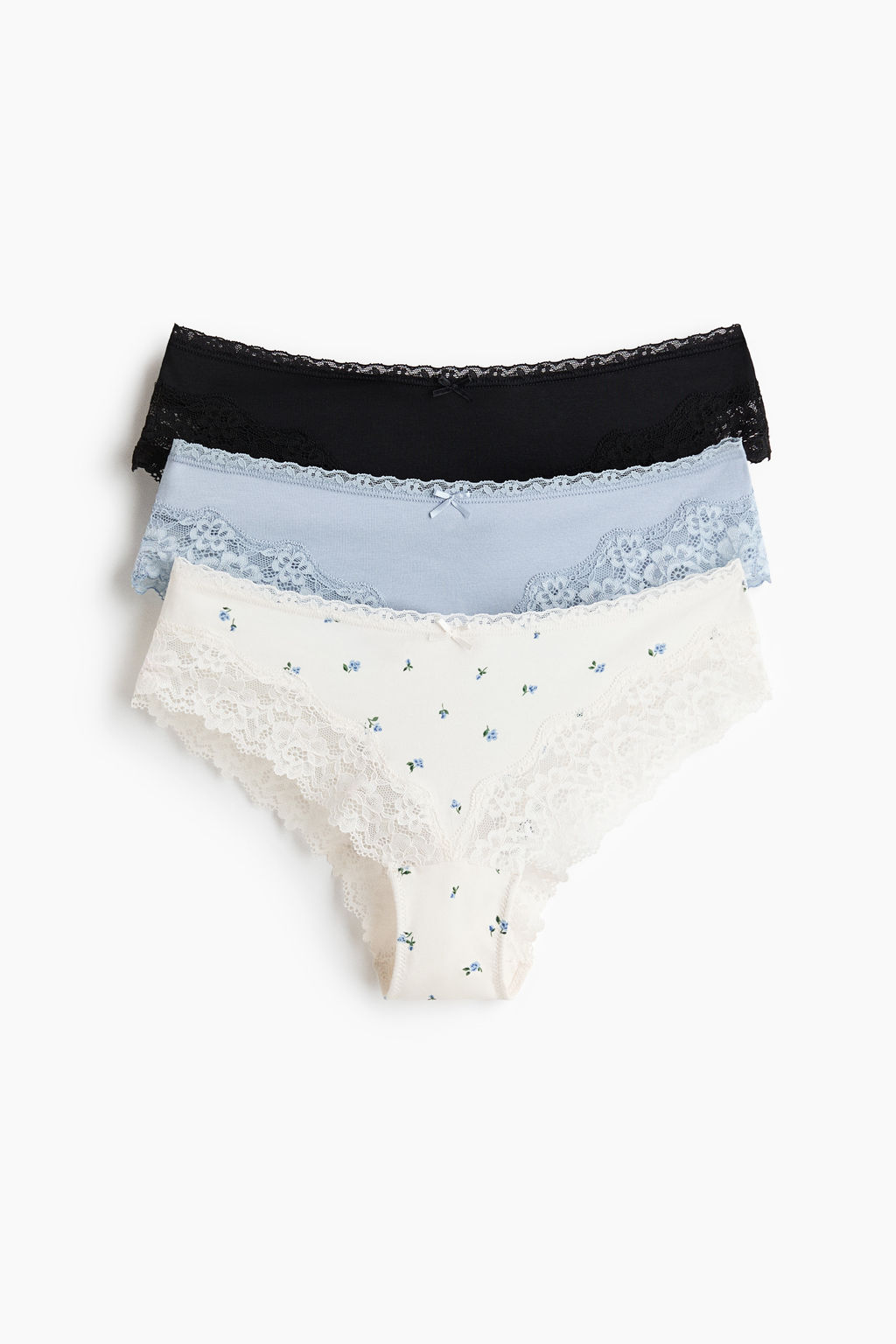 Pack de 3 bragas hipster de encaje y algod?n - H&m фото 2
