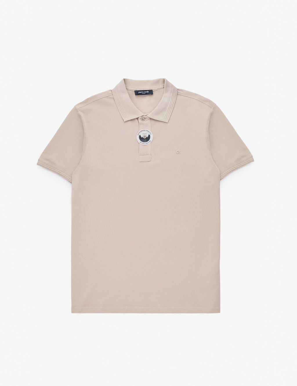 Koyu Bej Slim Fit %100 Pamuk D__meli Polo Yaka Basic Ti__rt