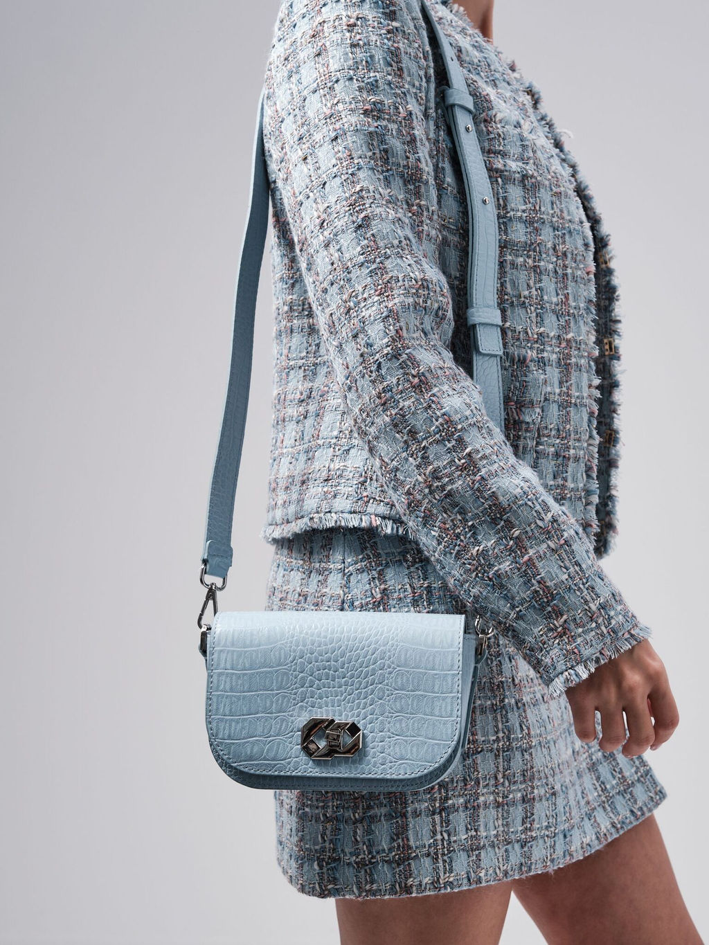 Сумка на плечо Deboro 30879 голубая вода/крок