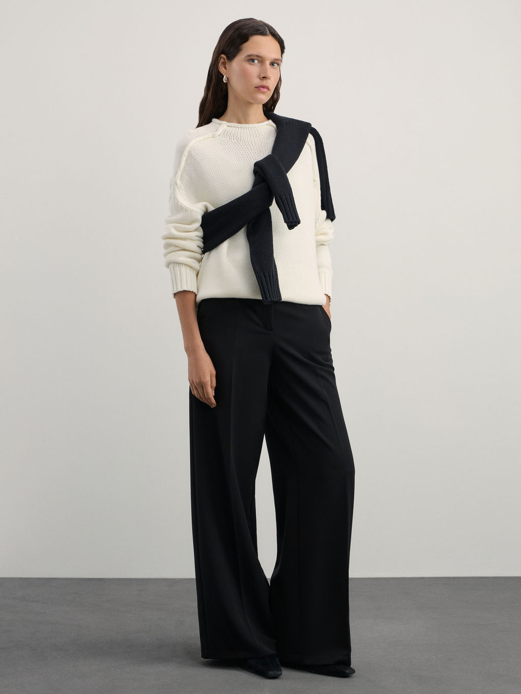 Джемпер из хлопка с воротником-стойкой / Zarina  фото 2