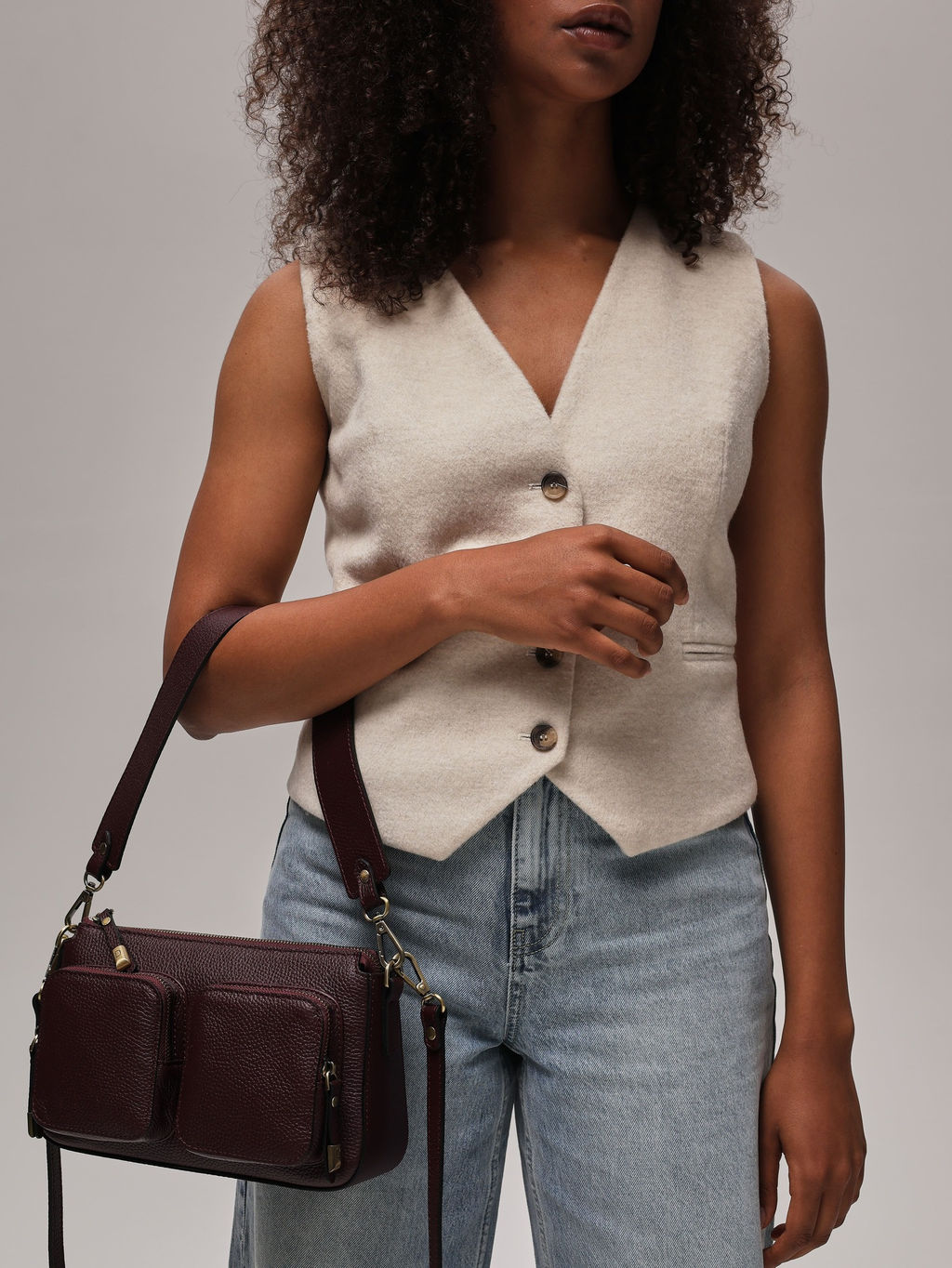 Сумка багет Deboro 31103 зимняя вишня