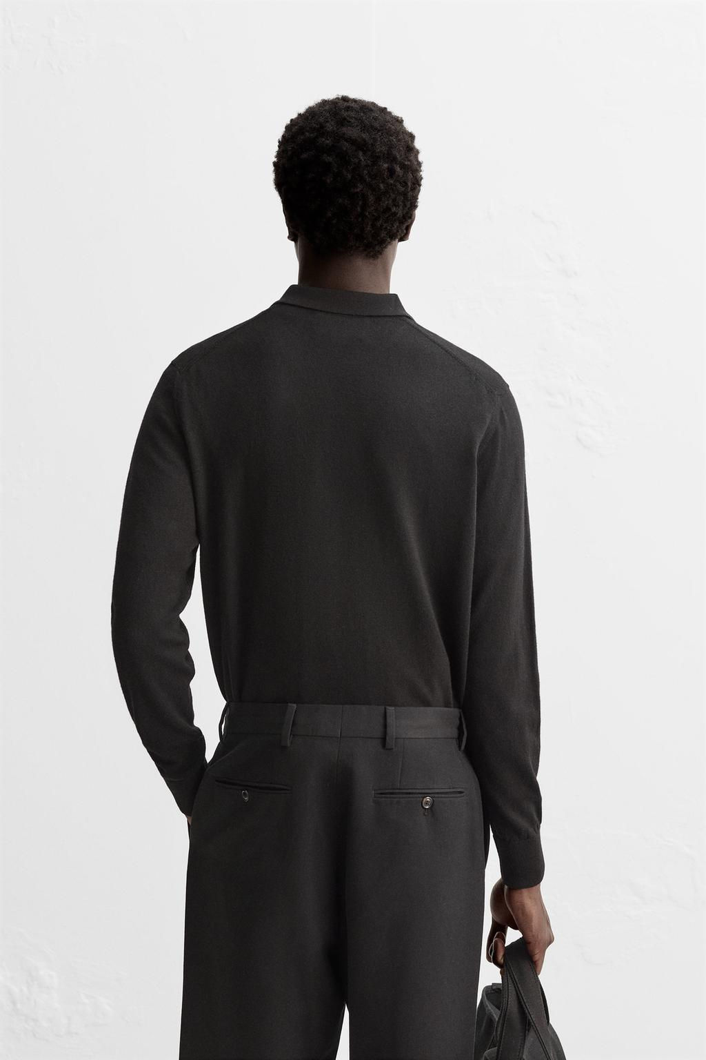 MERINO WOOL KNIT POLO SHIRT - Zara фото 11