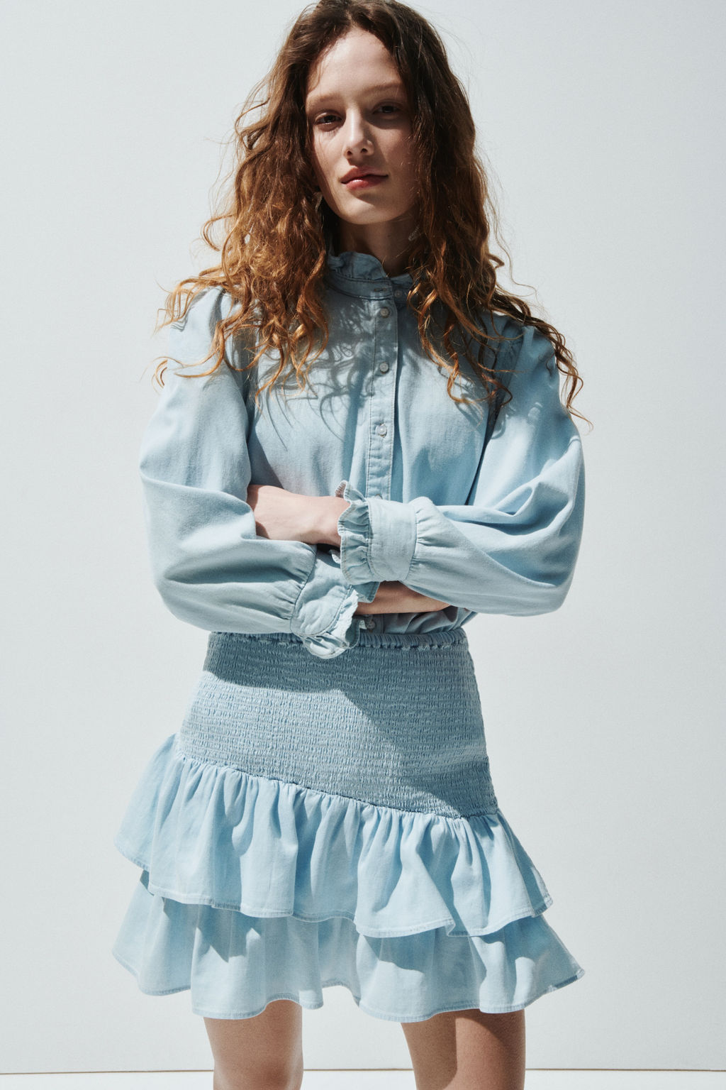 Falda nido de abeja en denim - H&m фото 3
