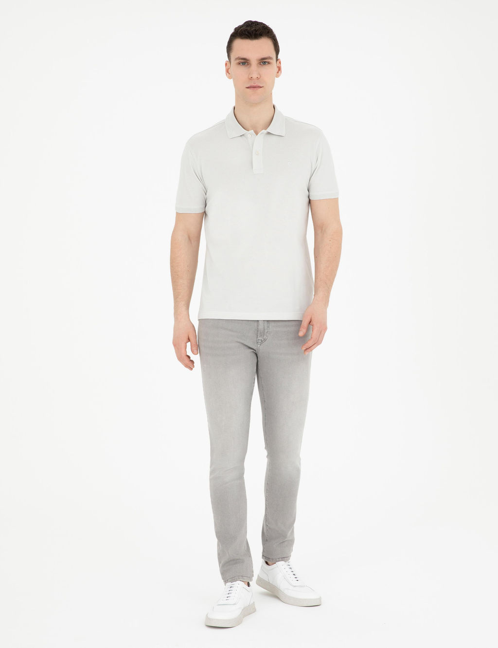 A__k Gri Slim Fit Basic Ti__rt - Pierre cardin фото 11