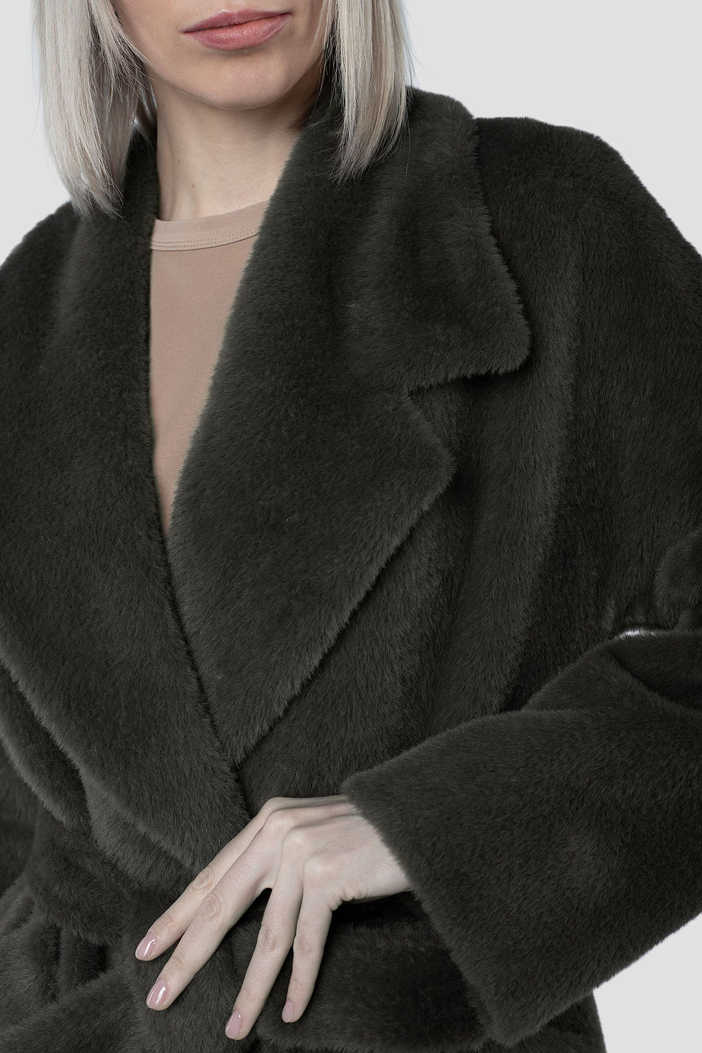 Пальто женское демисезонное (пояс) - El podio фото 5