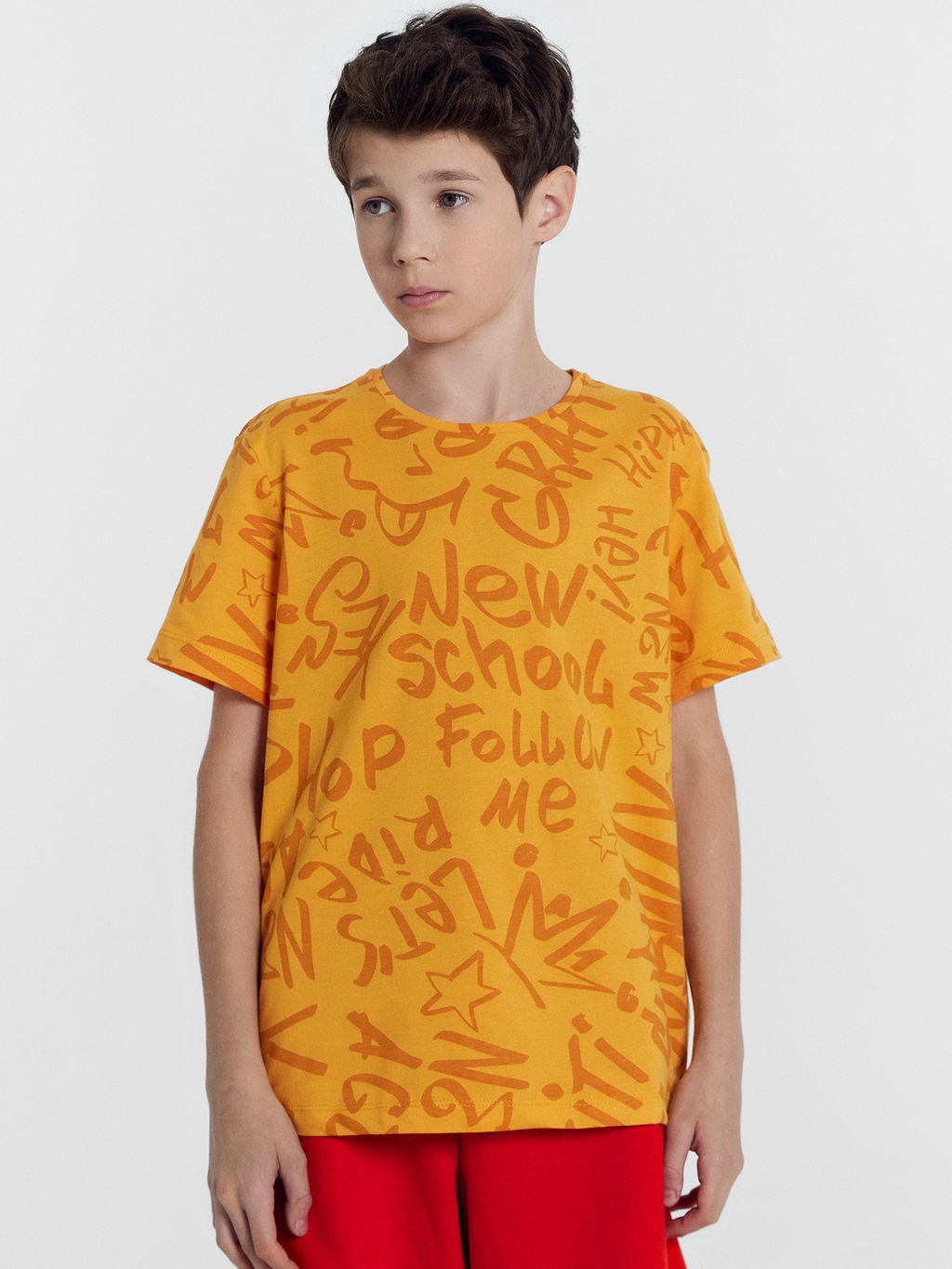 Футболка для мальчиков оранжевая с граффити - Mark formelle фото 2