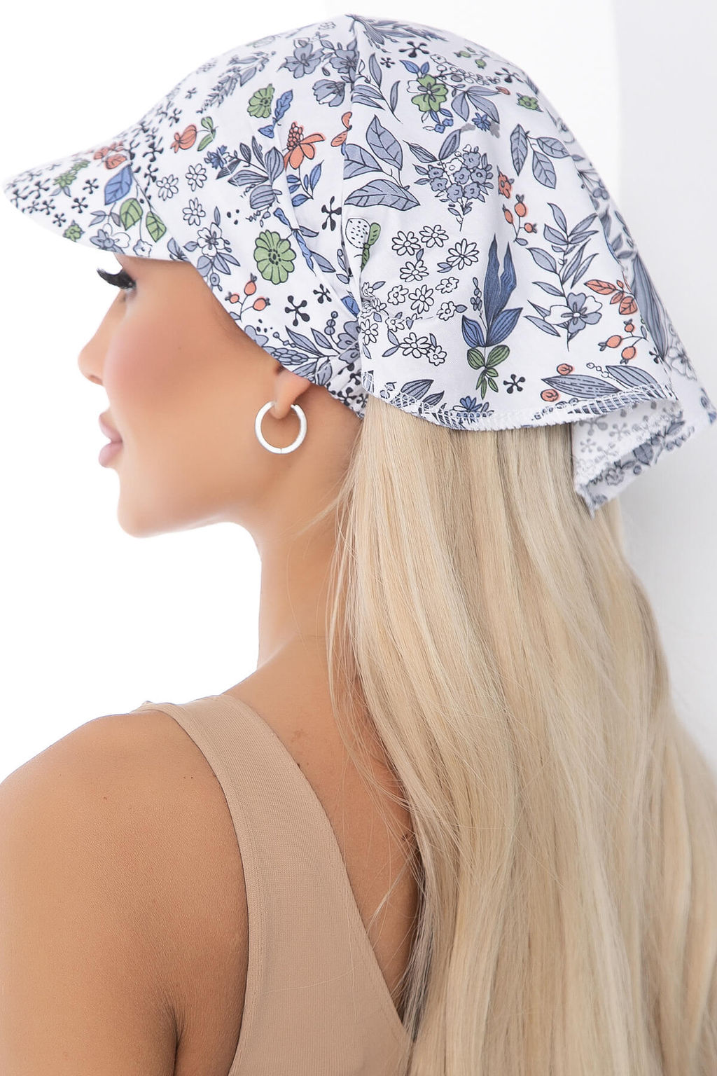 Косынка с козырьком на резинке (цветочная поляна) ККР03 - Lt collection фото 2