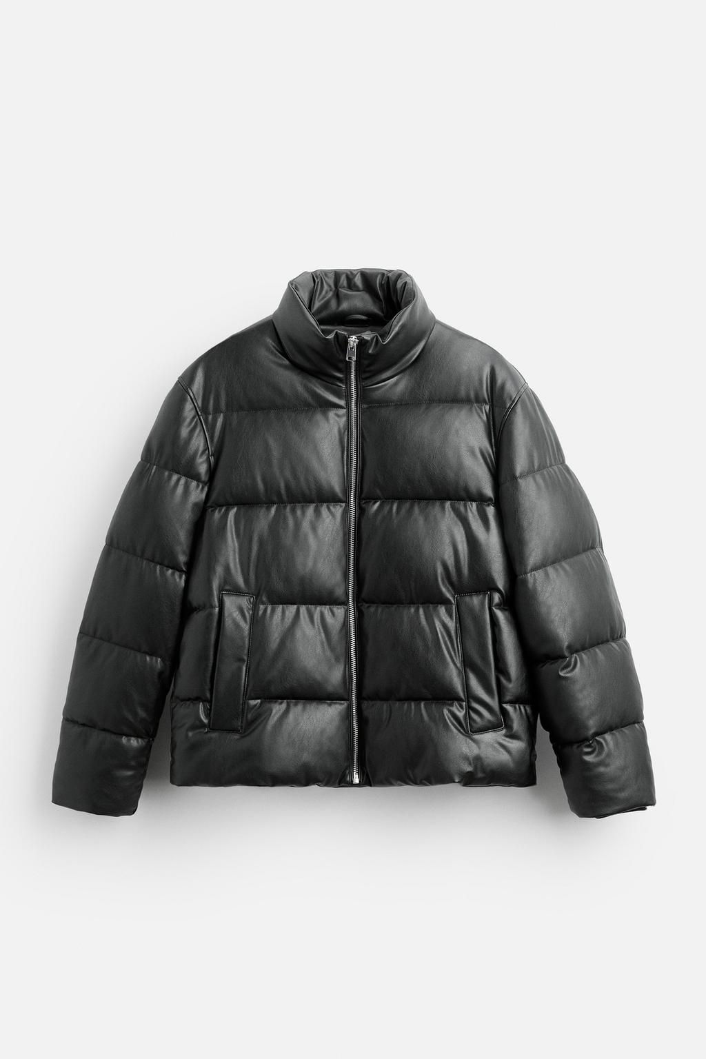 LEATHER EFFECT PUFFER JACKET - Zara фото 7