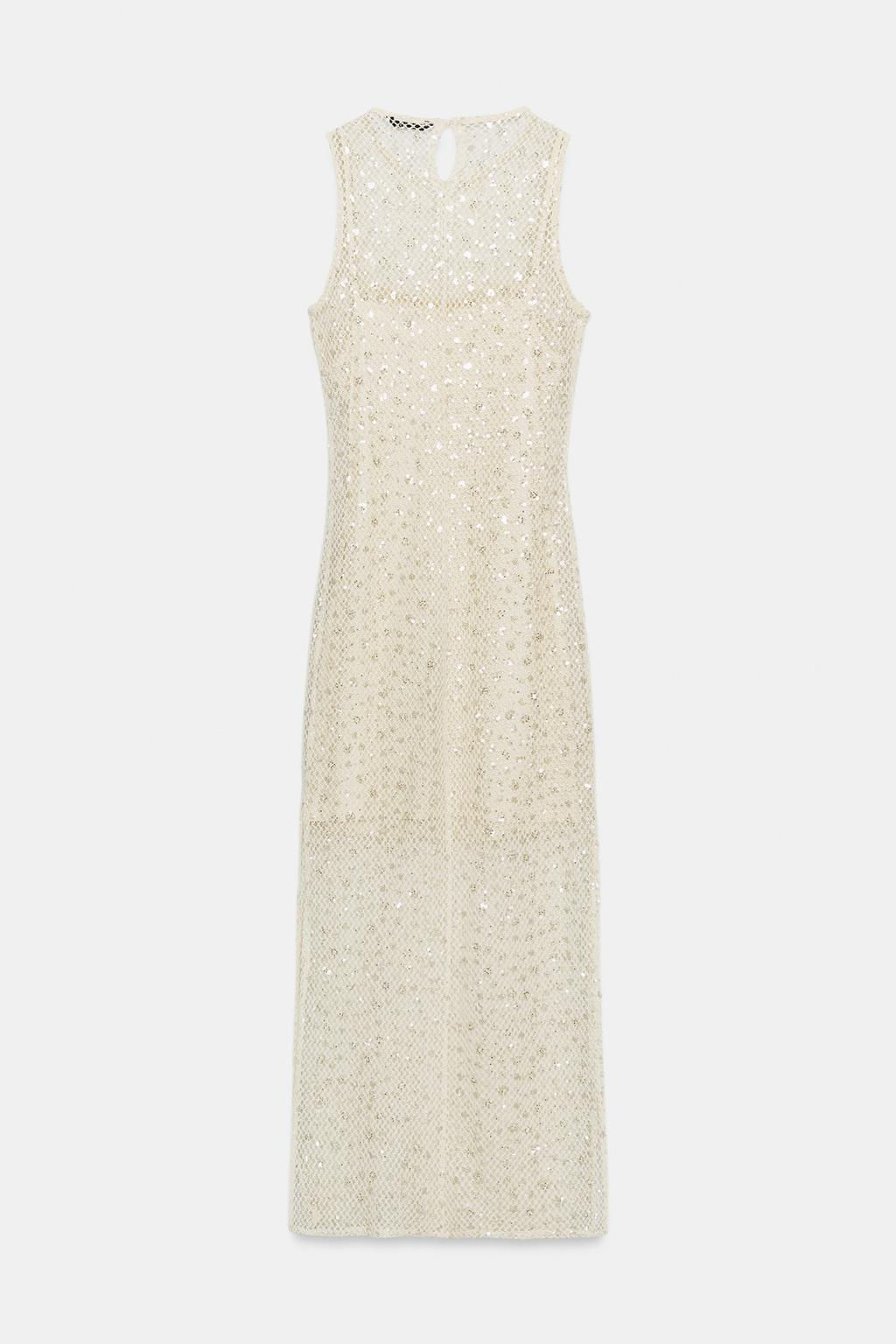 VESTIDO MIDI LENTEJUELAS / Crudo - Zara фото 17