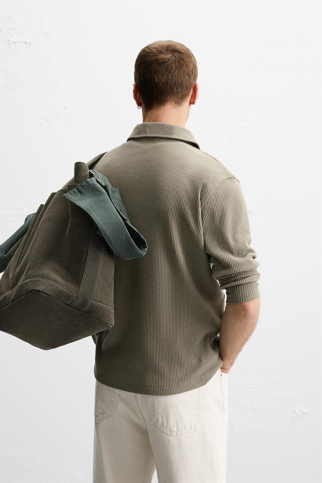 TEXTURED RIBBED POLO SHIRT - Zara фото 12