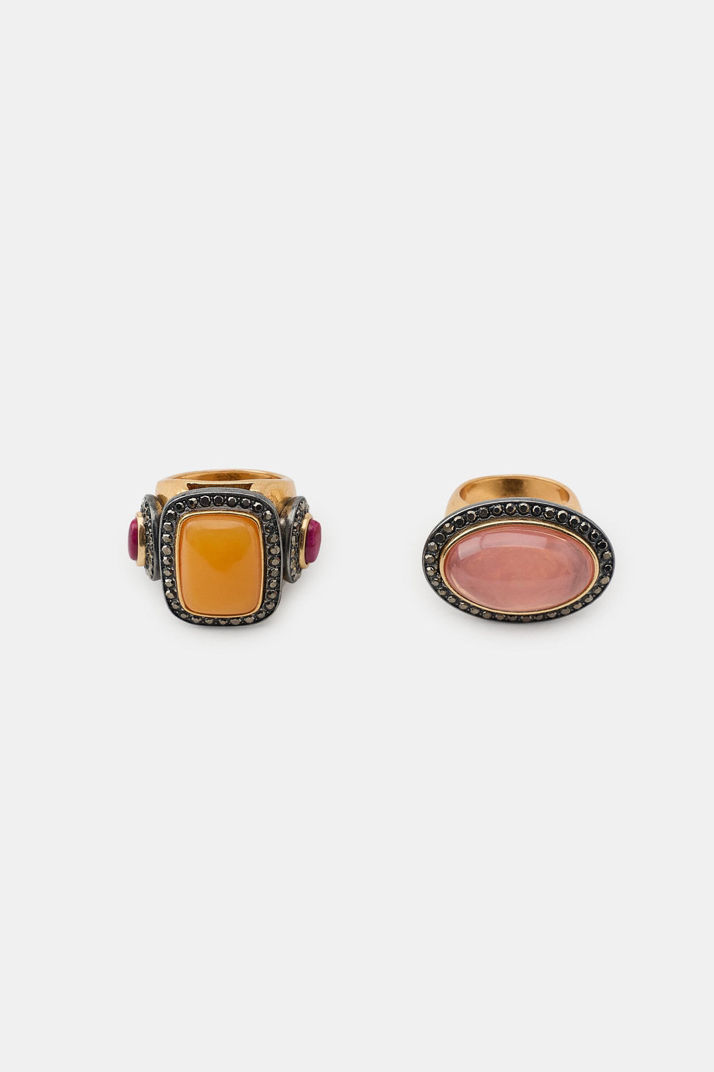 PACK 2 ANILLOS PIEDRAS BRILLOS / Dorado - Zara фото 4