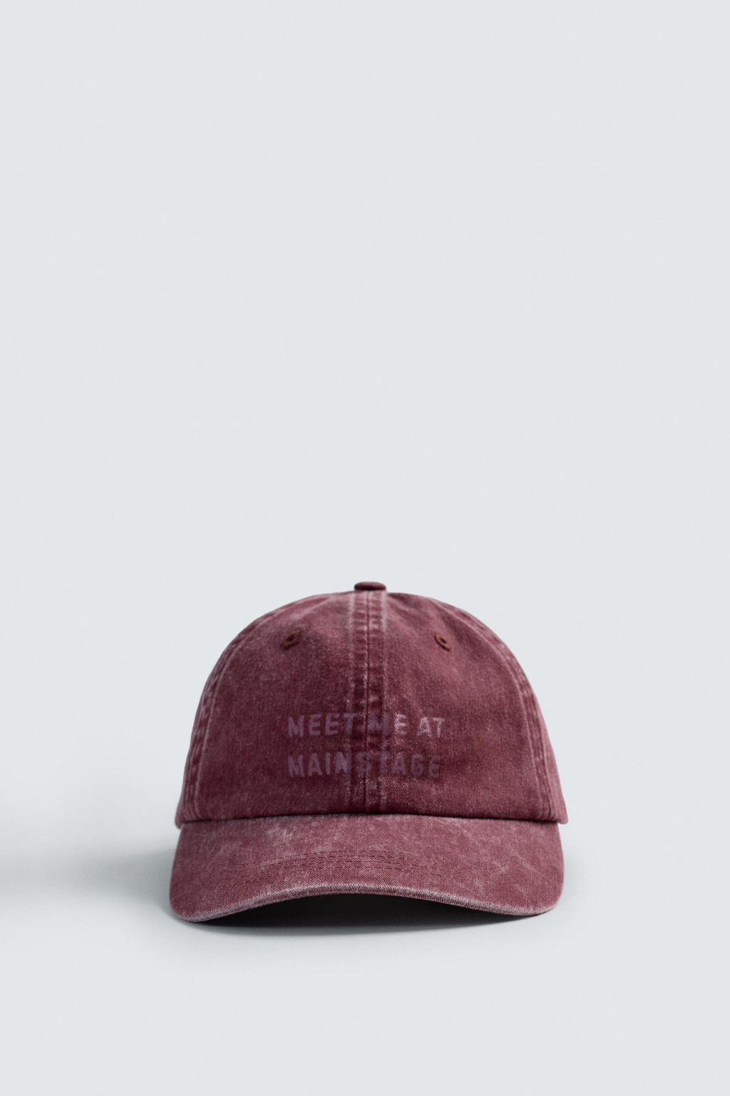 GORRA LAVADA TEXTO ESTAMPADO / Rojo