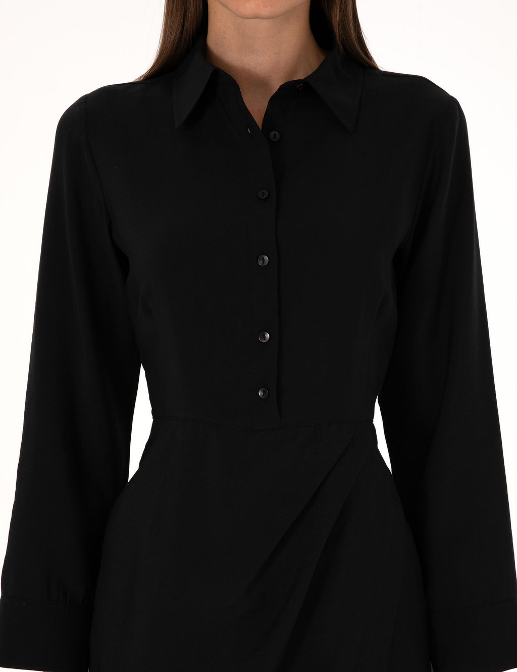 Siyah Regular Fit Dokuma Elbise - Pierre cardin фото 5