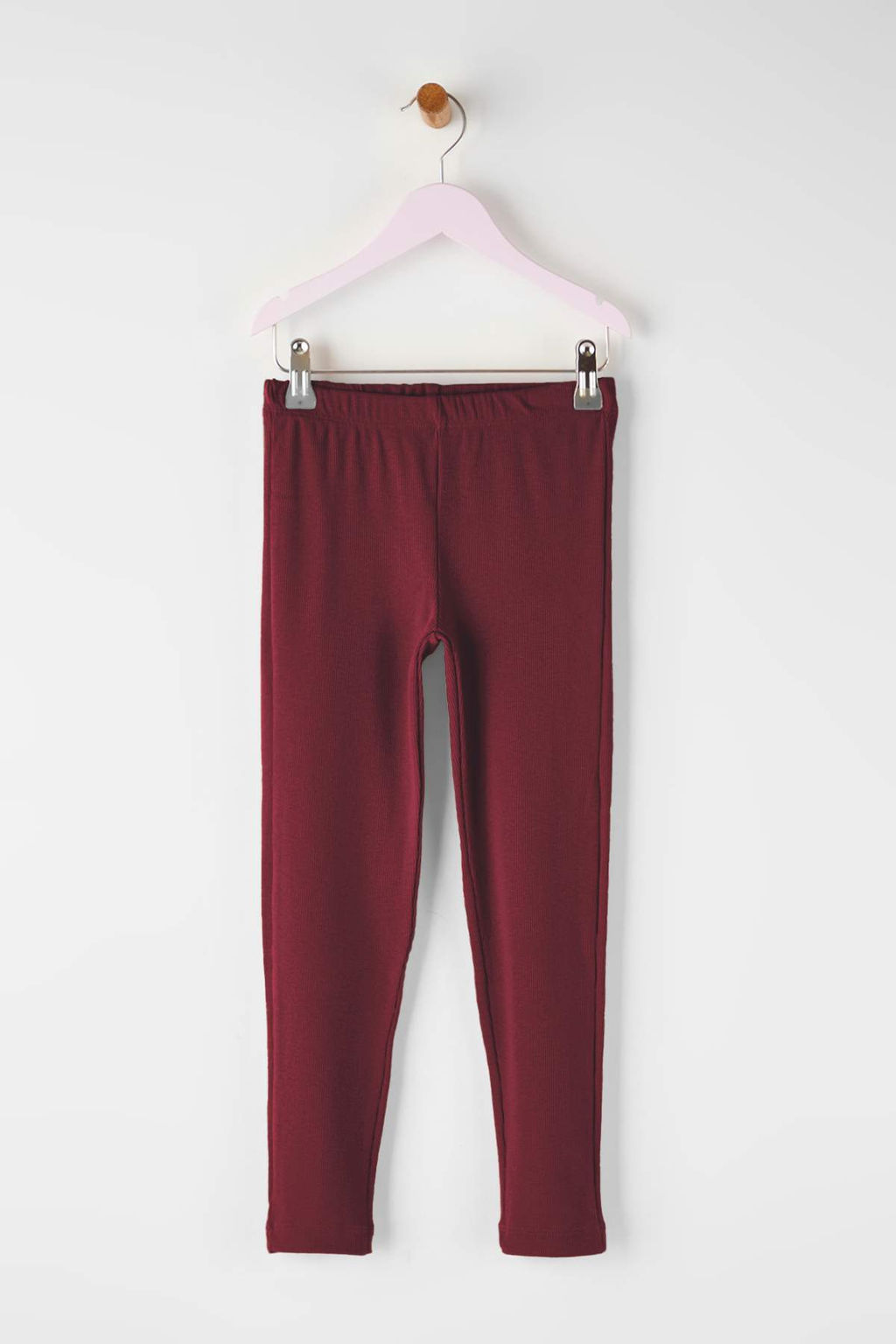 Siyah-Pudra-Bordo Pamuklu 3lu K?z Cocuk Duz Orme Tayt TKDAW26TA00004 - Trendyolmilla фото 6