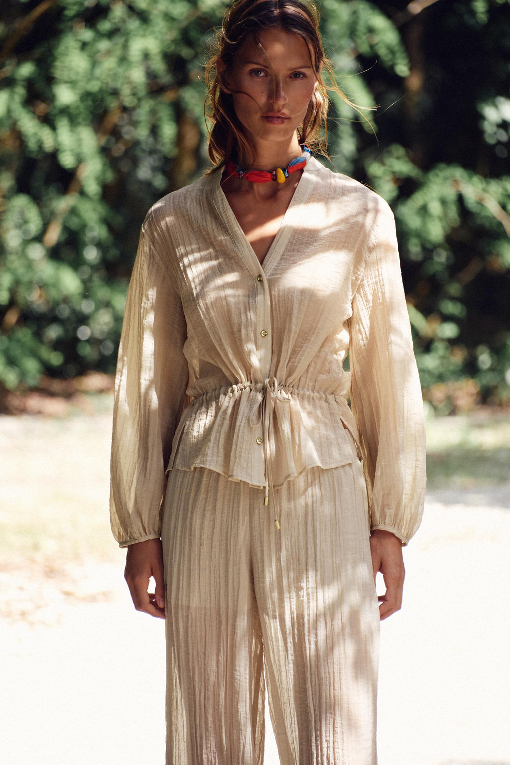 SEMI-SHEER CREASED-EFFECT SHIRT - Zara фото 8