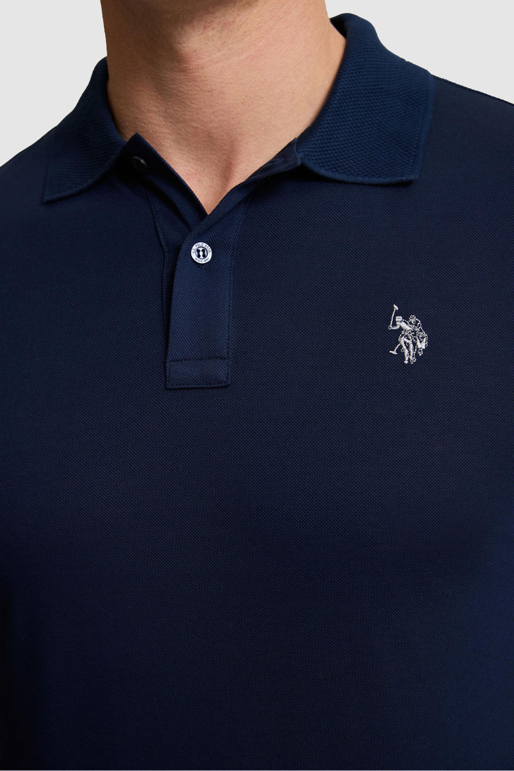 Erkek Lacivert Regular Fit Polo Yaka Basic Ti__rt