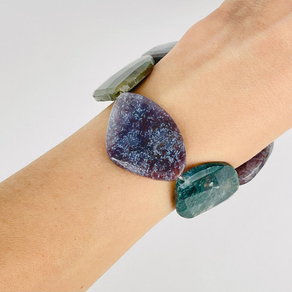 Бусины для украшений из Мохового агата 39 см