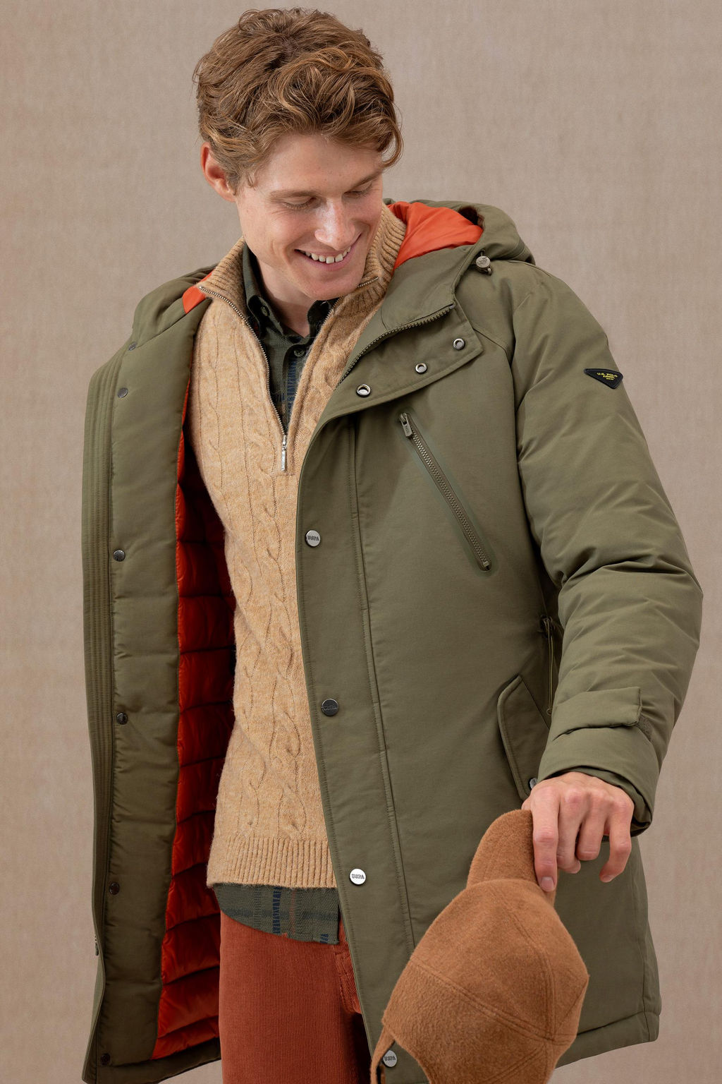U. S. Polo Assn / Мужское пальто цвета хаки - U.s. polo assn фото 15
