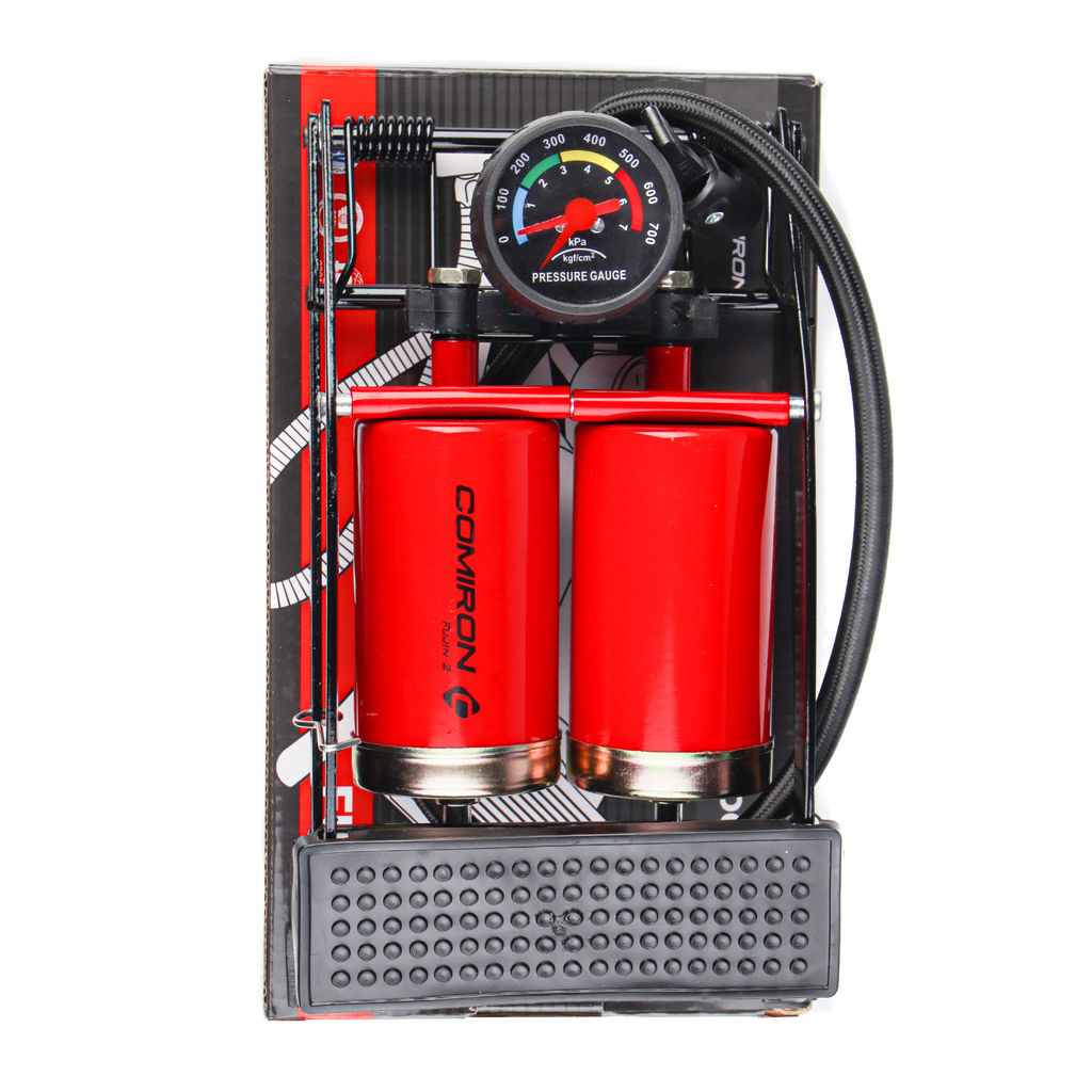 Насос ножной с манометром COMIRON FUJIN 2, стальной корпус, два поршня 55*110мм., вес 1,2 кг. /уп 10/ - Галеонтрейд фото 14