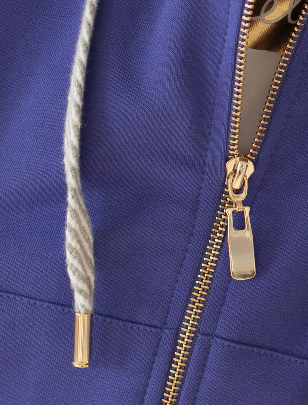 VILATTE / Худи на молнии из премиального футера с золотистой фурнитурой для девочки  фото 2