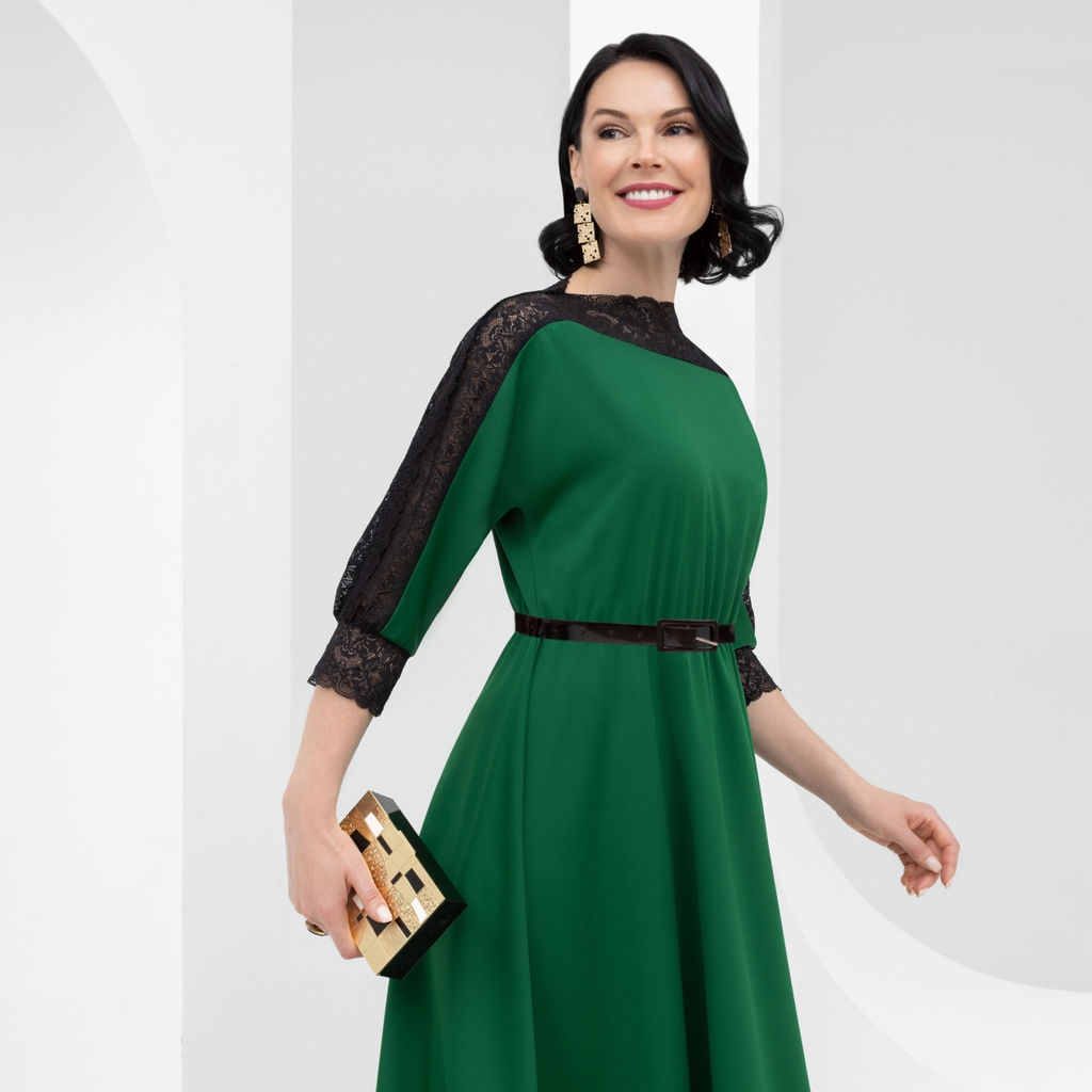 Платье Парижский десерт (изумруд с ремешком) - Charutti фото 12