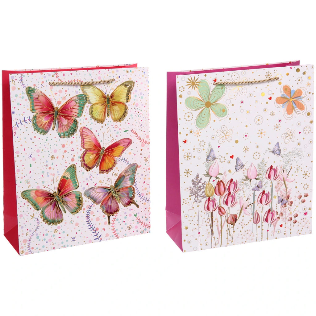Пакет подарочный "Бабочки" 26*32*10 см