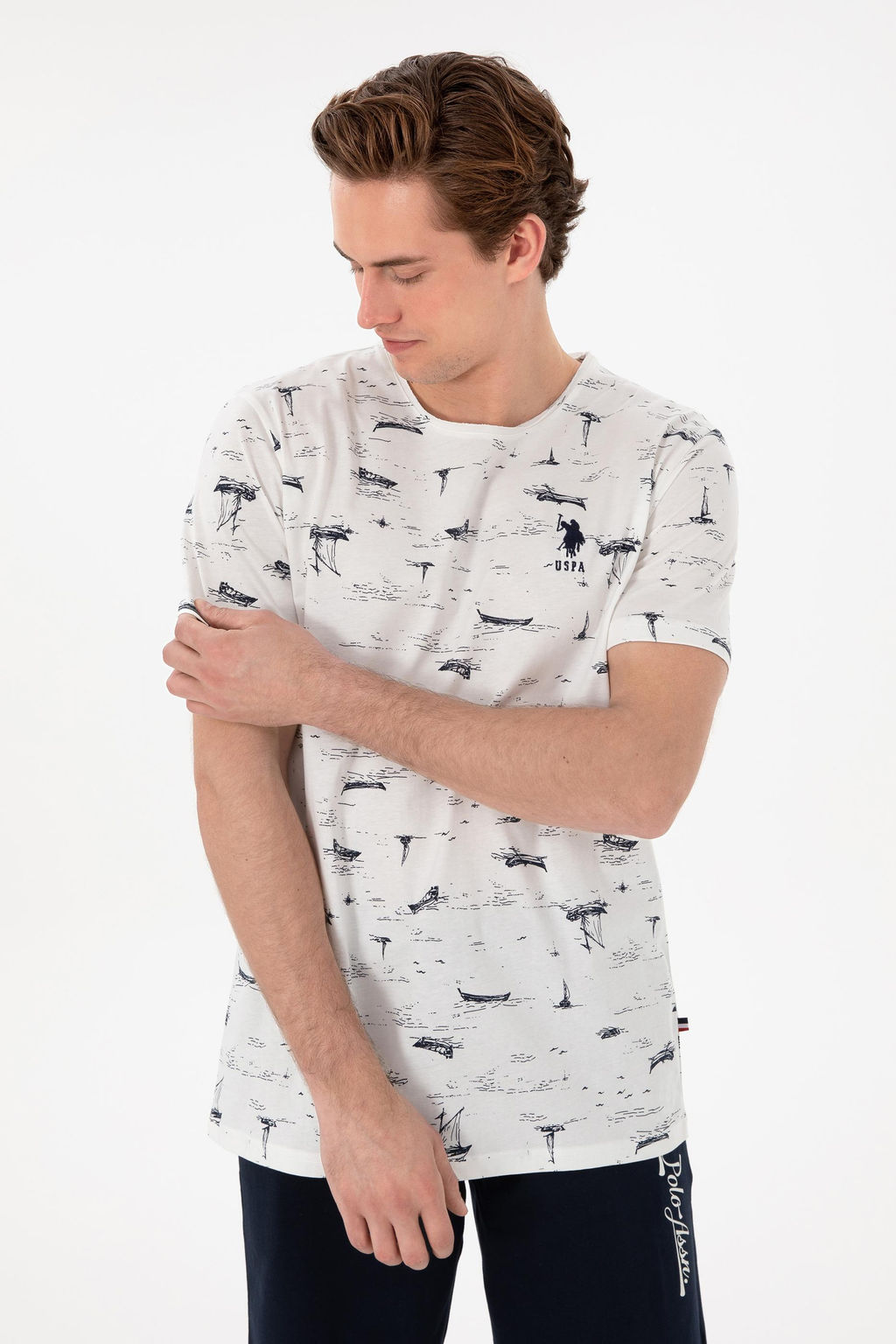 Erkek Beyaz Pijama Tak_m_ Sepette S_rpriz _ndirim - U.s. polo assn фото 3