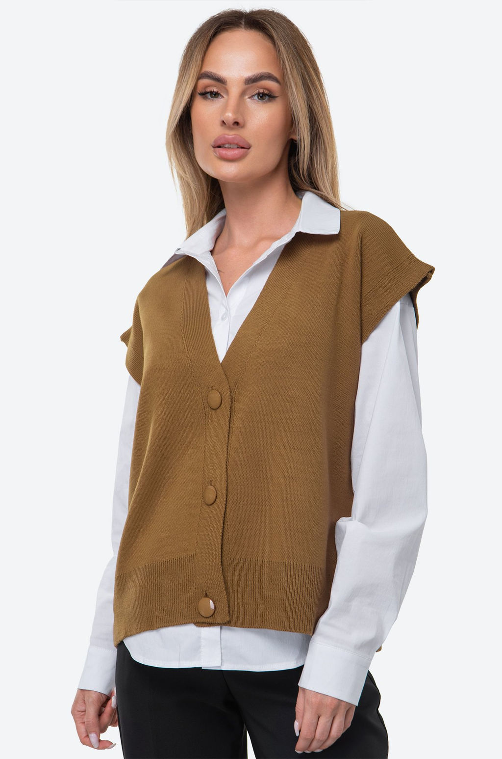 Женский вязаный жилет Happyfox