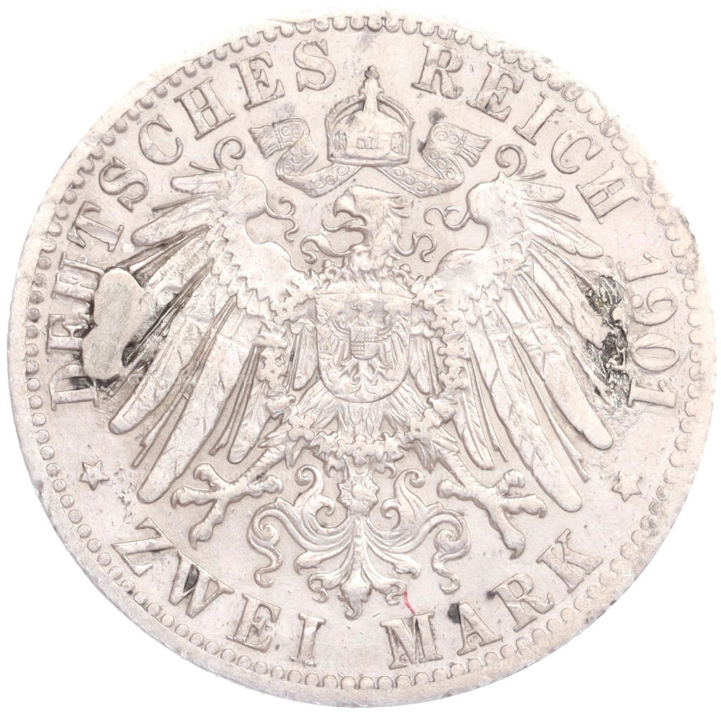 2 марки 1901 года Германия (Пруссия) 200 лет Пруссии