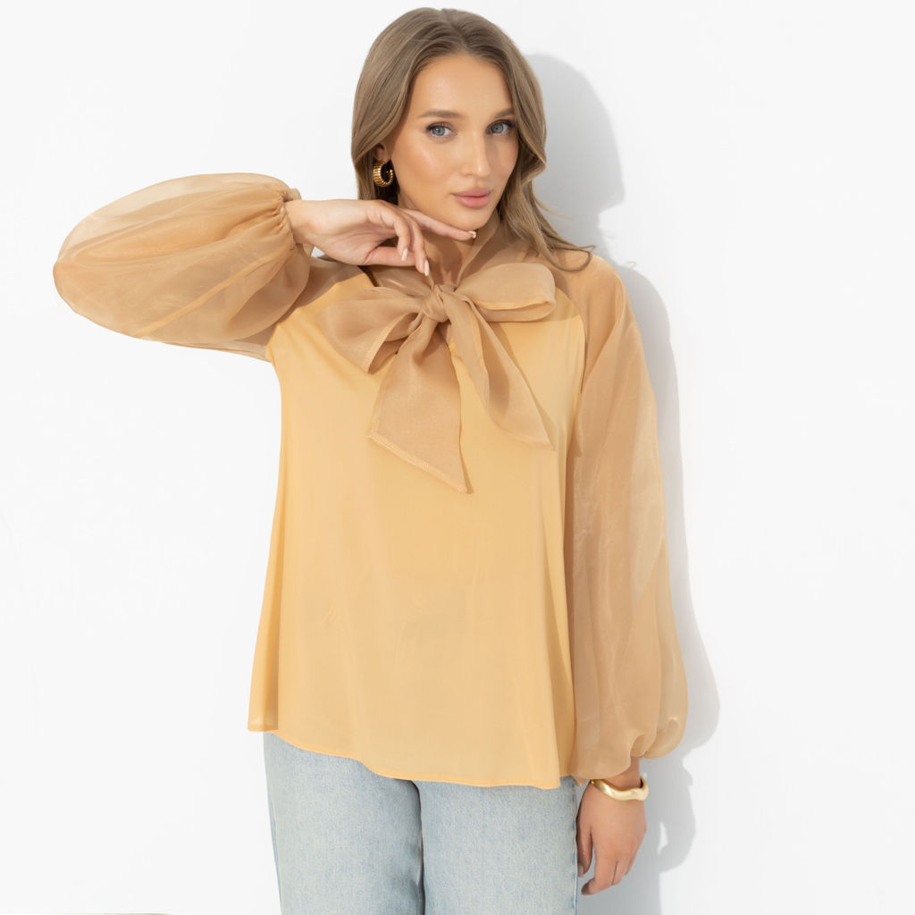 Блуза комбинированная с органзой, Больше, чем образ - Charutti фото 4