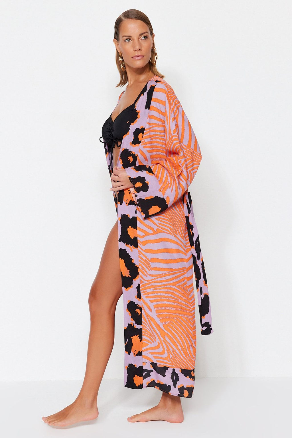Etnik Desenli Kusakl? Maxi Dokuma Plaj Kimono&Kaftan TBESS21KM0171 - Trendyolmilla фото 17