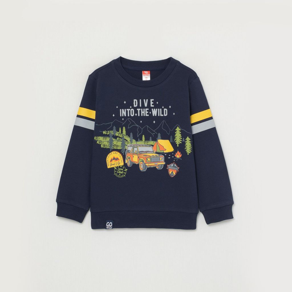 CRB wear/CWKB 62870-41-288 Джемпер модель свитшот для мальчика, темно-синий/Ex.Cherubino  фото 4