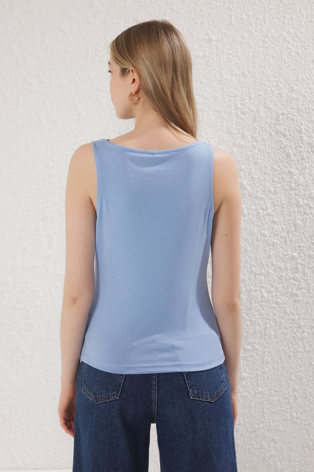 Murdum More Sustainable Modal Ak?skan Kumasl? Fitted Degaje Yaka Orme Bluz TWOSS25BZ00395 - Trendyolmilla фото 8
