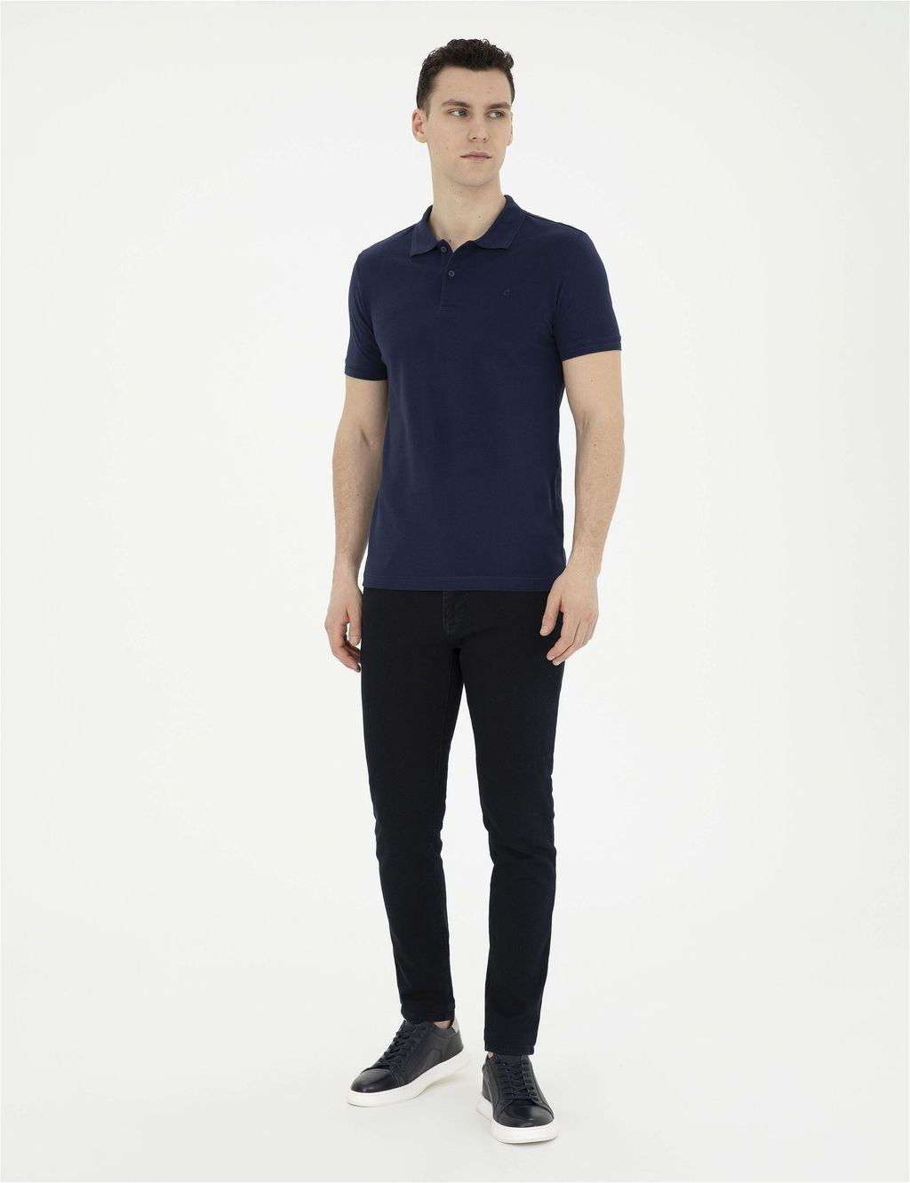 Lacivert Slim Fit Basic Ti__rt