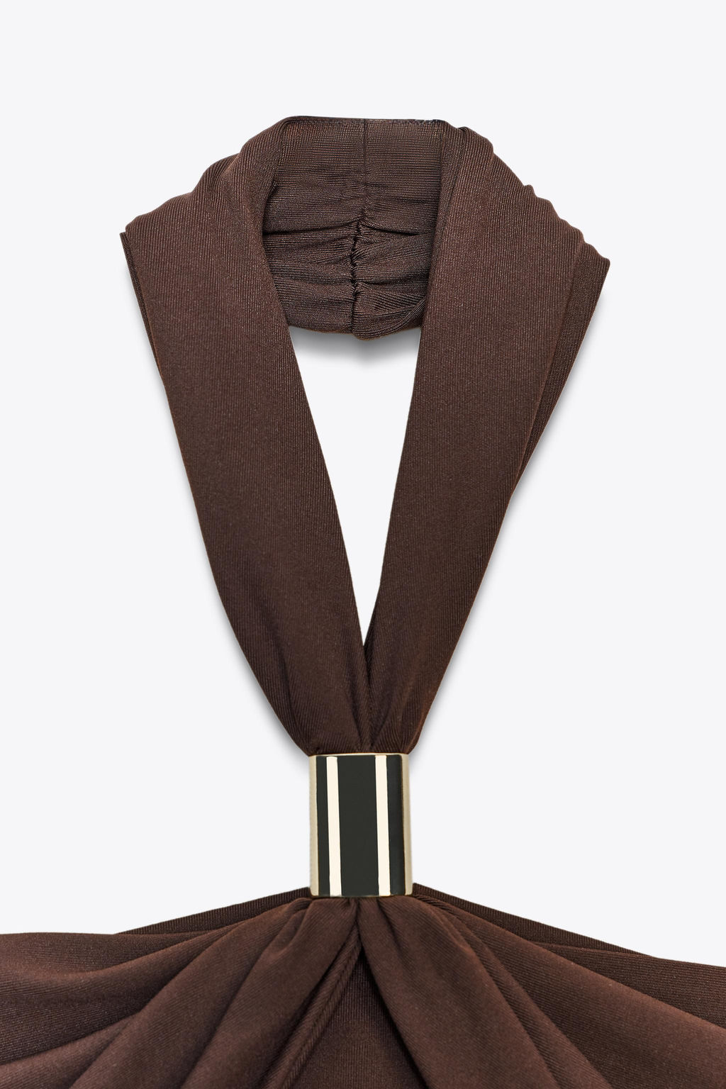 POLYAMIDE HALTER BODYSUIT WITH METAL DETAIL - Zara фото 8
