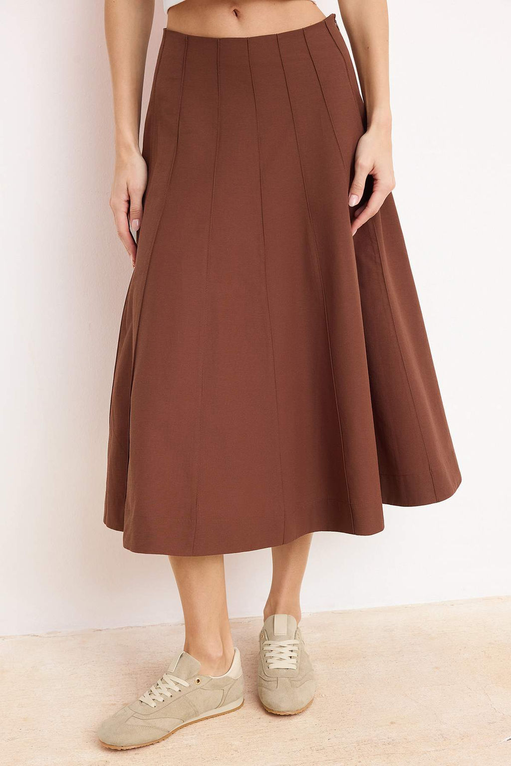 Kahverengi Dikis Detayl? Pamuk Etek TWOSS26ET00057 - Trendyolmilla фото 3