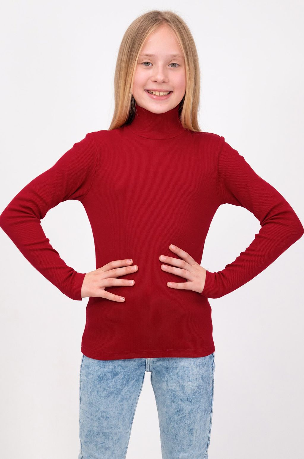 Детская базовая водолазка в рубчик Happyfox