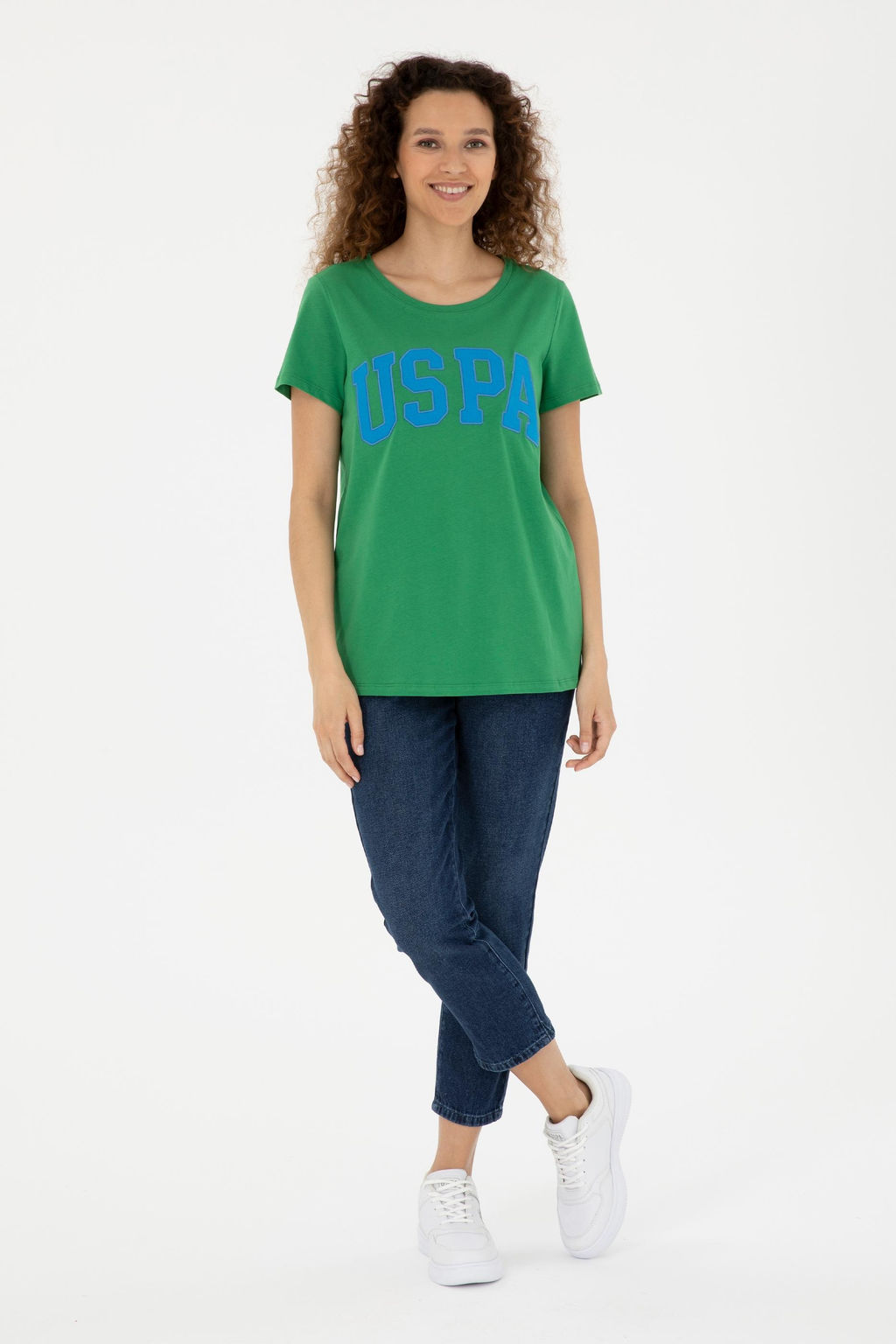 U. S. Polo Assn / Женская зеленая базовая футболка - U.s. polo assn фото 4