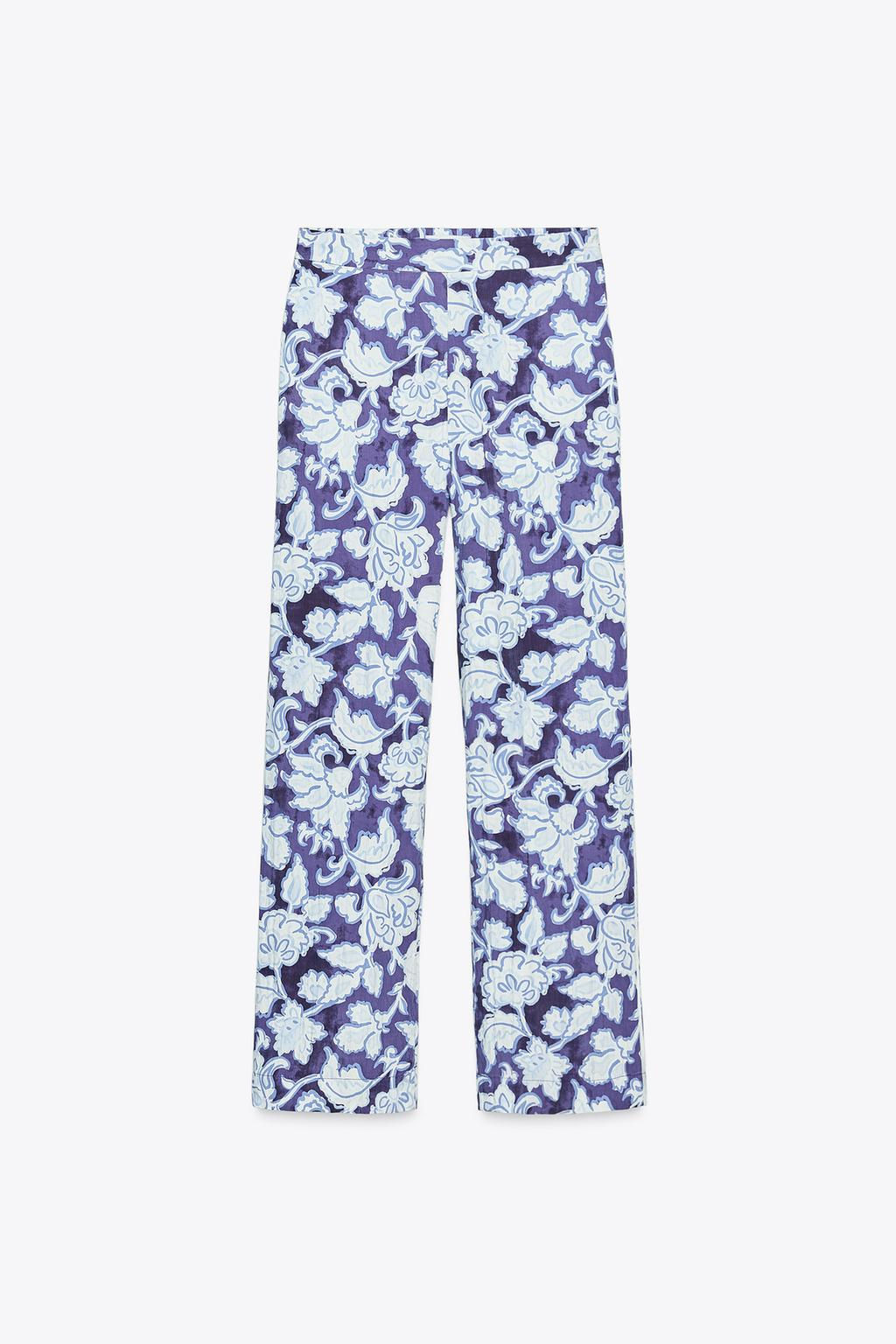 FLORAL PRINT TROUSERS - Zara фото 7
