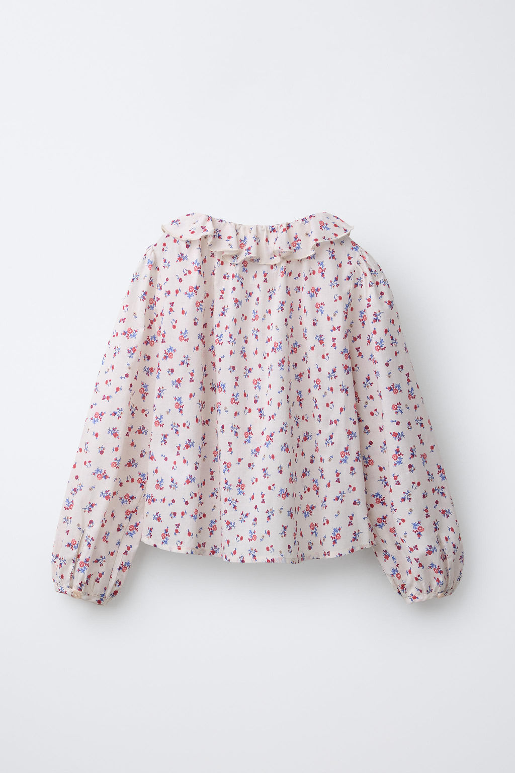 FLORAL SHIRT WITH RUFFLE TRIM - Zara фото 8