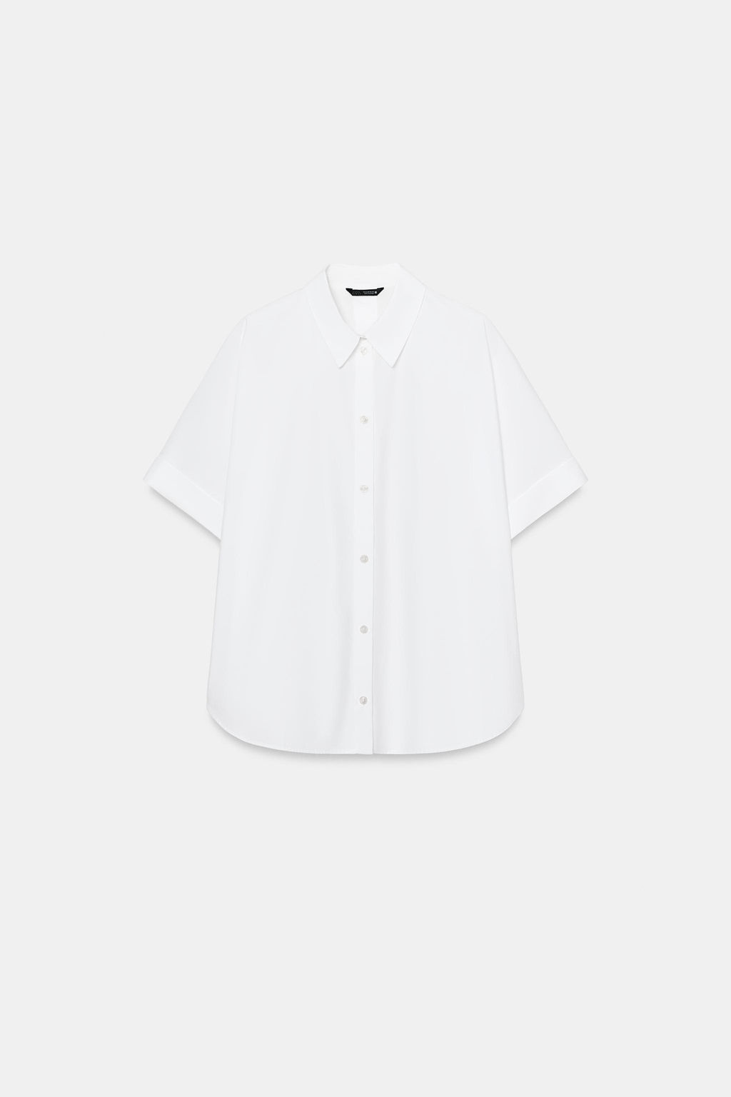 CAMISA MANGA CORTA POPEL?N / Blanco - Zara фото 8