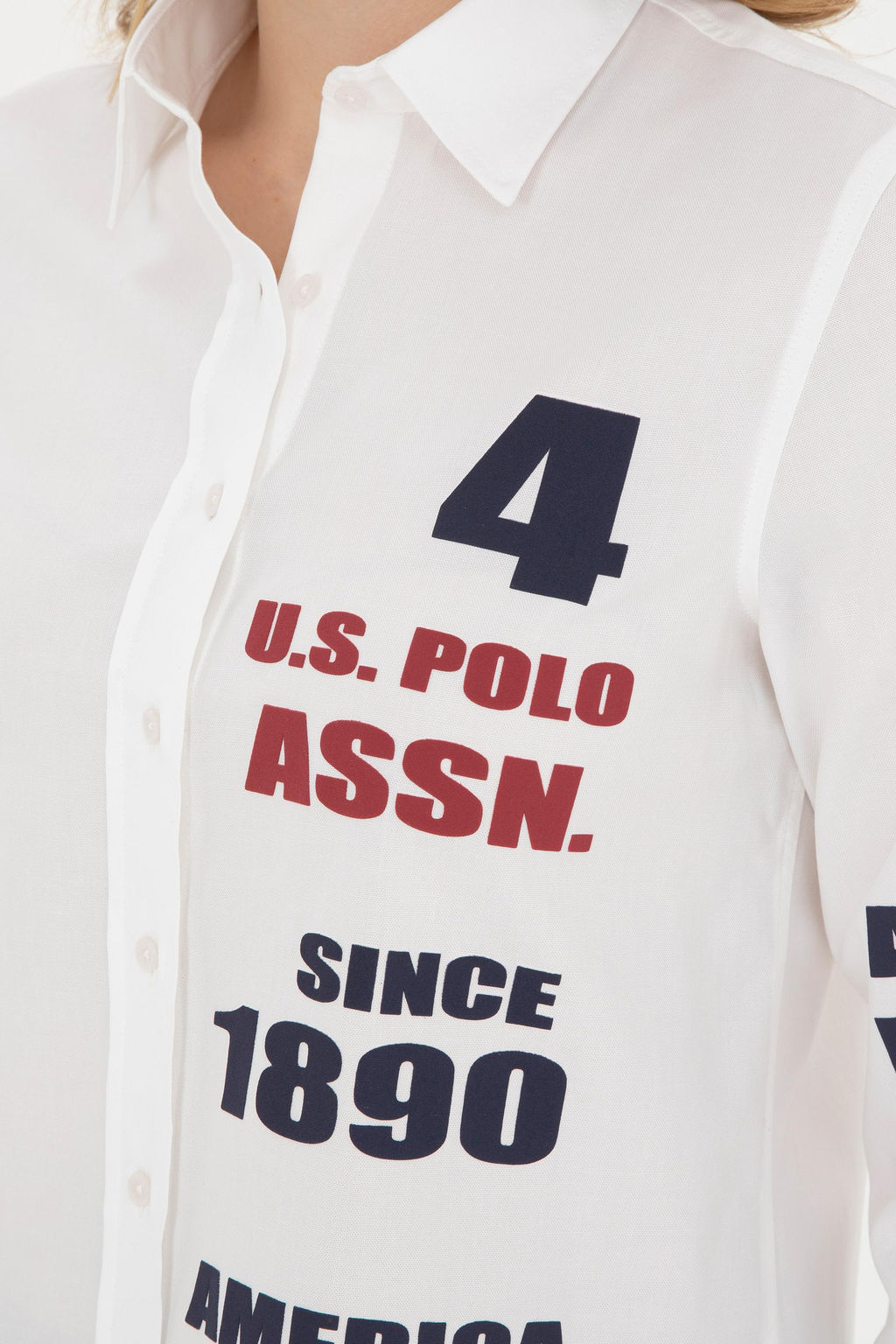 U. S. Polo Assn / Женская белая рубашка с длинным рукавом - U.s. polo assn фото 14